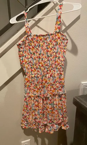 Floral Multicolored Ribbed Mini Dress Multi Size XS thumbnail 1