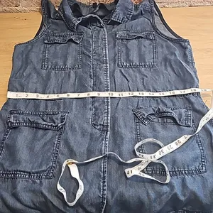 Buffalo David Bitton Lightweight Blue Denim Tunic Vest Medium‎ thumbnail 9