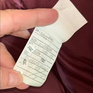 Mori Lee Elegant Burgundy Evening Gown thumbnail 12