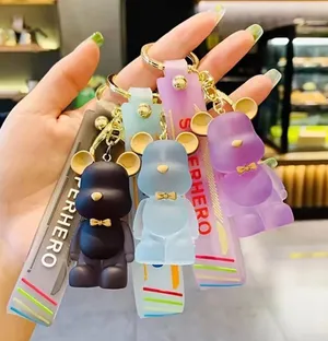 Bear Acrylic Transparent Keychain…Color: Green thumbnail 3