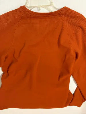 Dark orange nwot XXL FIGS waffle knit long sleeve underscrub top logo new thumbnail 3