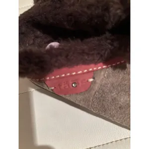 Taos Women Suede Faux Fur Lined Clog Slippers Brown Red Trim Size 7 thumbnail 4