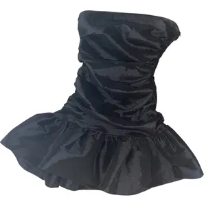 Do+Be Ruched Strapless Black Bubble Hem Cocktail Mini Dress Size Small thumbnail 1