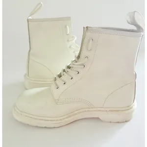 Dr Martens 1460 Mono White Smooth Leather Lace Up Combat Boots Iconic Sole 8M/9L thumbnail 3