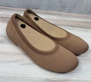VIVAIA Claire Round Toe Flats NEW Size 43 US 11 Knit Chevron Slip On thumbnail 1