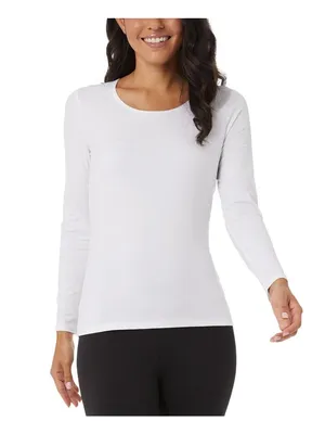 32 Degrees Womens Heat Long-Sleeve Scoop Neck Top White 2XL thumbnail 6