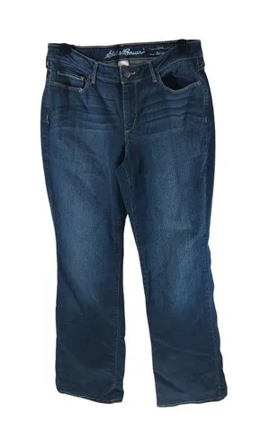 Eddie Bauer Curvy Fit Bootcut Jeans Size 10 Blue Denim Stretch Casual Womens thumbnail 1