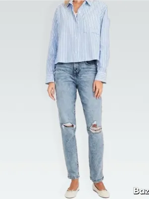 Distressed OG Straight Leg Jeans Blue Size 6 thumbnail 3