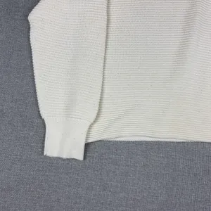 Tommy Bahama Sweater Womens L White Cotton V Neck Dolman Sleeve Knit Pullover thumbnail 2