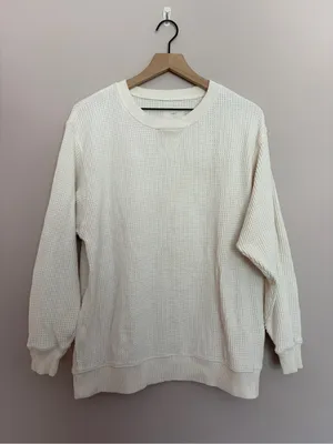 Aerie Waffle Knit Crewneck Sweatshirt Small thumbnail 2
