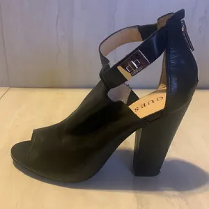 Guess Women's Black Platform Peep Toe High Heels Ankle Boots/Sandals , like new thumbnail 2