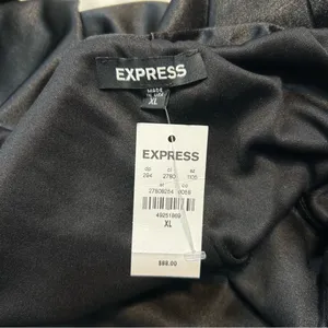 Express Satin Twist Halter Neck Midi Dress in Black Size XL Holiday Formal Event thumbnail 5