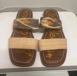 NWOB Sam Edelman Haydee Slides Boho Beige Orange 6.5 thumbnail 1