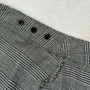 John Galt Glen Plaid Wrap Mini Skirt Black White Buckle MD383 XXS‎ thumbnail 7
