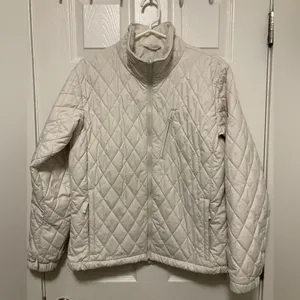 *Columbia Off White Mock Neck Quilted Large Long Sleeve Puffer Jacket #HC thumbnail 2