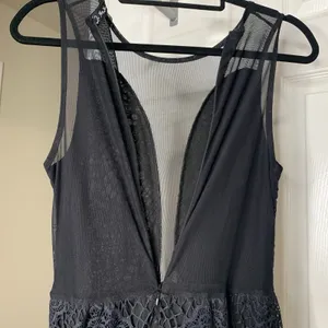 For Love & Lemons Skater Dress Sheer Lace Black Sleeveless Zip Sz XS thumbnail 5
