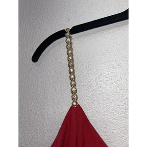 VTG Jessica McClintock Gunne Sax Maxi Dress 9/10 Red Rhinestone hoco no 90s Y2K thumbnail 8