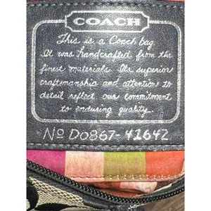 Coach Signature C Canvas Legacy Trim Hobo Shoulder Bag Purse Cosmetic 41642‎ Y2K thumbnail 11