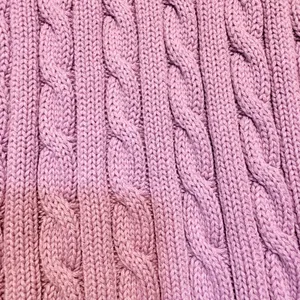 LL Bean Womens Purple Cable Knit Cotton Cardigan Sweater Medium OBUG5 thumbnail 5