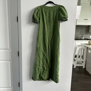 SLEEPER Brigitte Button Down Olive Green Midi Dress in Size Small thumbnail 7