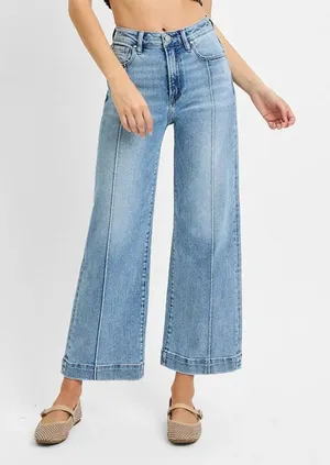 ✨NWT RISEN Full Size‎ High Rise Crop Wide Leg Jeans Plus Size thumbnail 1
