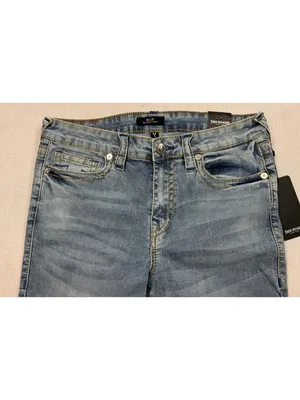 True Religion Billie Big T Jeans Mid Rise Straight Light Wash 206578 Women's 31 thumbnail 3