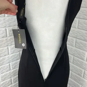 Black V-Neck Sleeveless Maxi Dress with Side Slit thumbnail 9