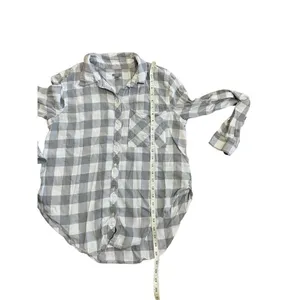 ‎aerie grey plaid collar shirt medium thumbnail 6