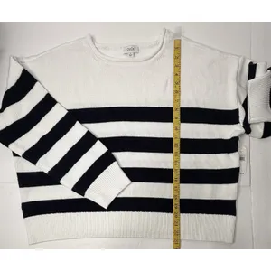 Cece‎ Sweater Women XL Striped Blue White Boxy Nautical Beach Casual Preppy New thumbnail 3