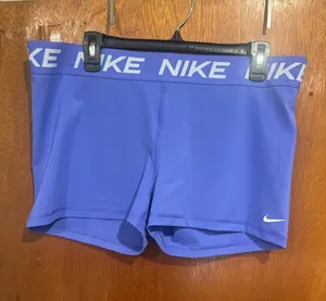 Nike Women’s Blue Elastic-Waist Bike Shorts thumbnail 1