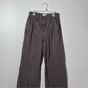 Cotton On Women Seam Wide Leg Dark Brown‎ Baggy Jeans Size 26 thumbnail 3