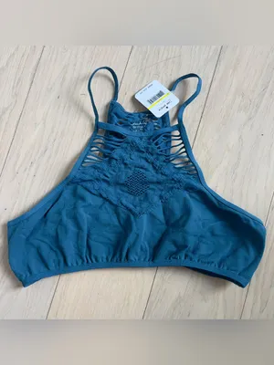 Free People Hanalei Seamless Bra Bralette in Jewel Blue NWT thumbnail 3