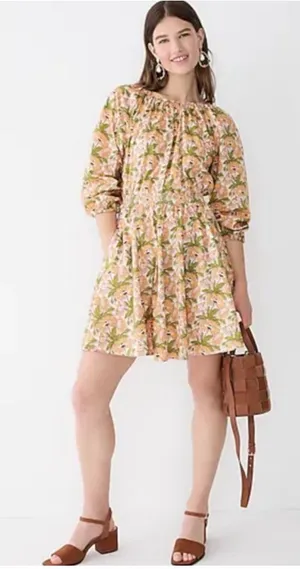 J. Crew Smocked-waist mini dress in Liberty of London Butterfield Poppy fabric thumbnail 1