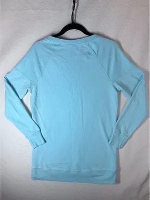Exertek Women’s Small Light Blue Crewneck Sweatshirt Pullover Raglan Casual thumbnail 2