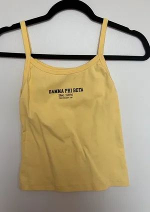 Los Angeles Apparel Gamma Phi Beta Yellow Tank Top thumbnail 1