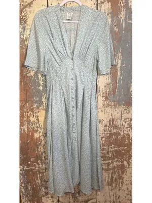 Vintage TOGETHER! 1940s blue button Up Dress size 6 Cottagecore thumbnail 2