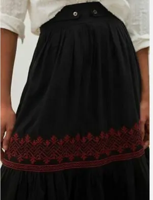 Anthropologie Pinnacle By Shruti Sancheti Tiered Embroidered Midi Skirt thumbnail 2