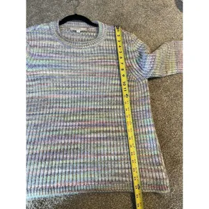 Loft Rainbow Spacedye Pastel Knit Sweater Large L‎ thumbnail 5