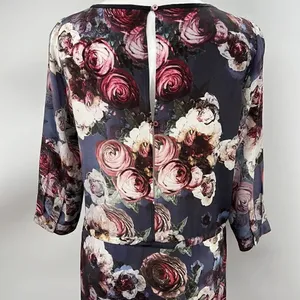 Club Monaco 3/4 sleeve floral print silk dress thumbnail 7