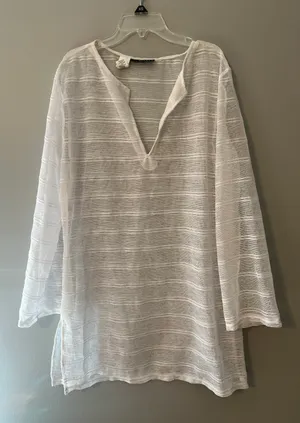 Bathing Suit Cover Up White Size M thumbnail 1
