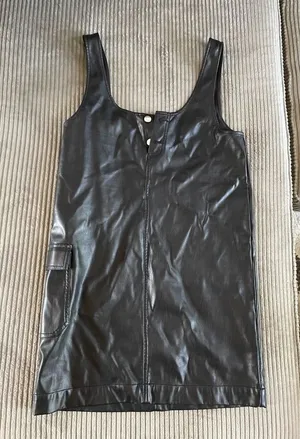 ASOS Collusion‎ Black Leather Mini Dress Size 2 thumbnail 1