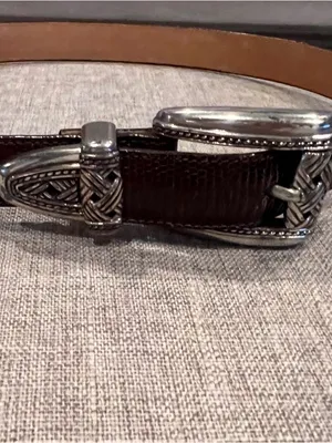 Brighton Belt , brown textured with silvertone hardware size small thumbnail 7