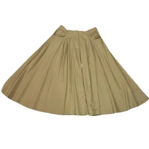 Free People All Around Midi Maxi Full Skirt Olive Tan Khaki Size XL Neutral NWT thumbnail 10