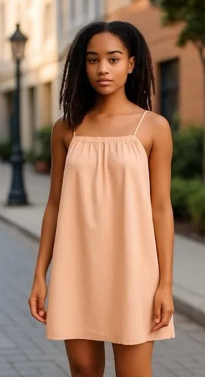 ZARA Linen Blend Babydoll Mini Dress with Pockets in Peach Tangerine Size‎ Small thumbnail 1