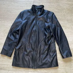 Colebrook 100% Leather Soft Black‎ Jacket Size M Full Zip Fully Lined Mid Length Black Size M thumbnail 3