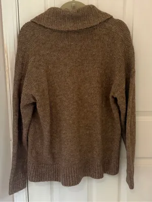 Old Navy Heathered Cozy Shawl Cardigan on Heathered Camel thumbnail 6