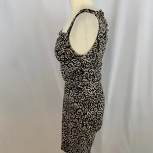 Ann Taylor Leopard Animal Print Ruched‎ Dress thumbnail 3