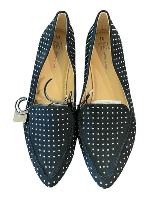 Time & True Flats Studded Women 10 Black Dressy Slip On Casual Pointed Toe thumbnail 2