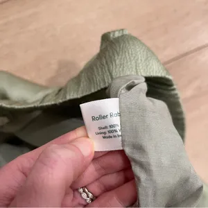 NWT Roller Rabbit Sage Green Satin Textured Drawstring Pull On Pants Size L thumbnail 5
