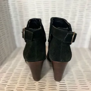 Lucky Brand Black Suede Wedge‎ Ankle Booties Buckle Detail Size 8.5 M Women thumbnail 5